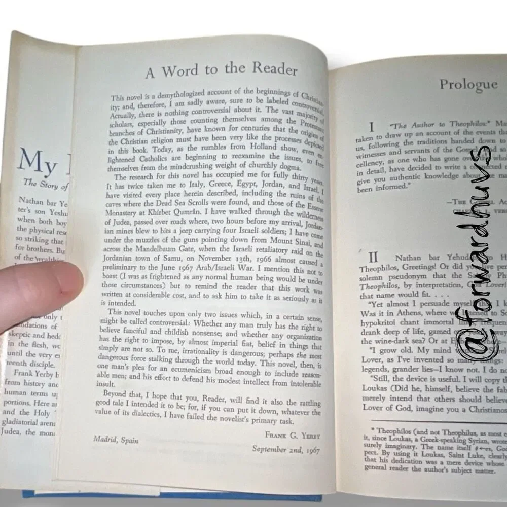 Judas, My Brother by Frank Yerby – Book Club Edition, 1968